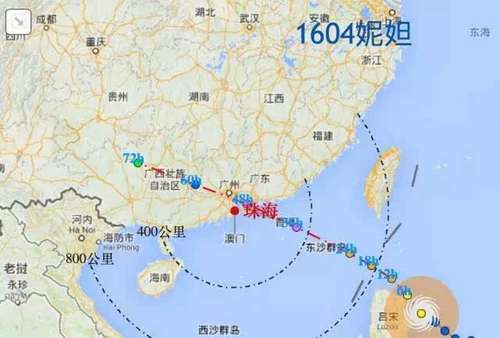 台风妮妲气象图